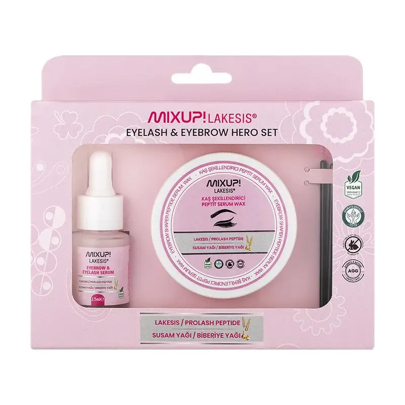 Mixup, peptide set to strengthen, eyebrows and eyelashes, with wax