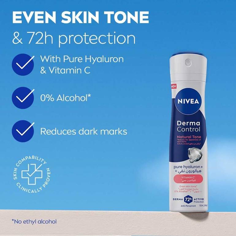 NIVEA, Deodorant Spray, Natural Tone, with Vitamin C, 150ml