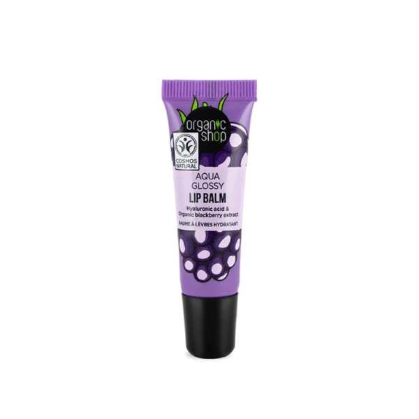 Organic Shop Aqua Glossy Lip Balm with Hyaluronic Acid & Organic Blackberry Extract