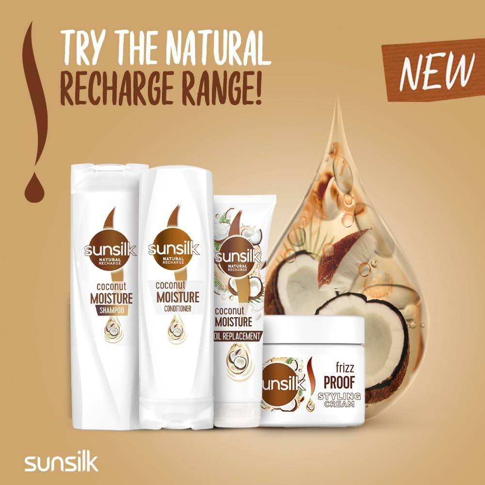 Sunsilk, Shampoo, Hair, Moisturizing, with Coconut Oil, - 400ml