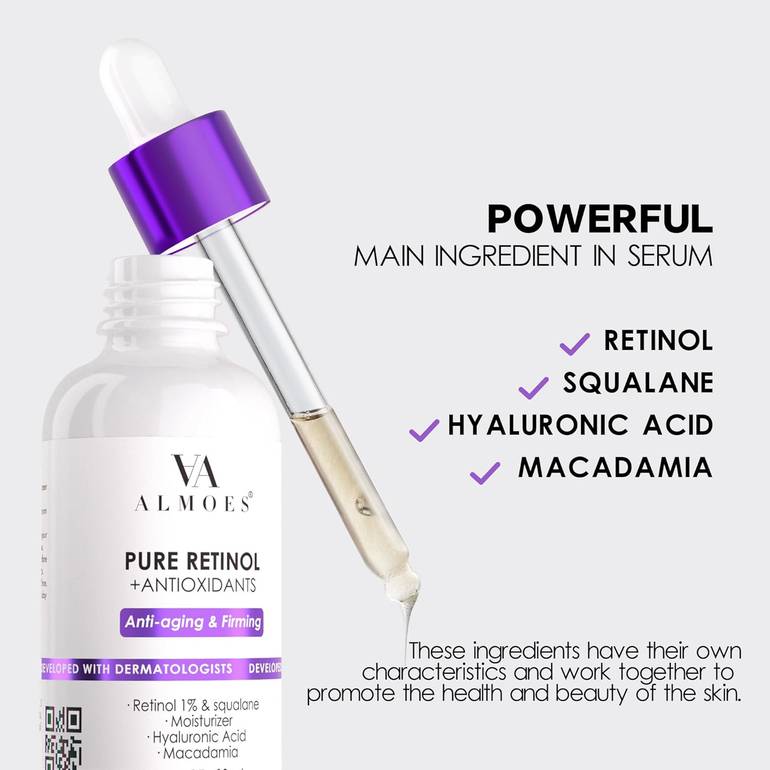 Almoes, Moisturizing, Pure Retinol Serum, Anti-Aging, 30ml