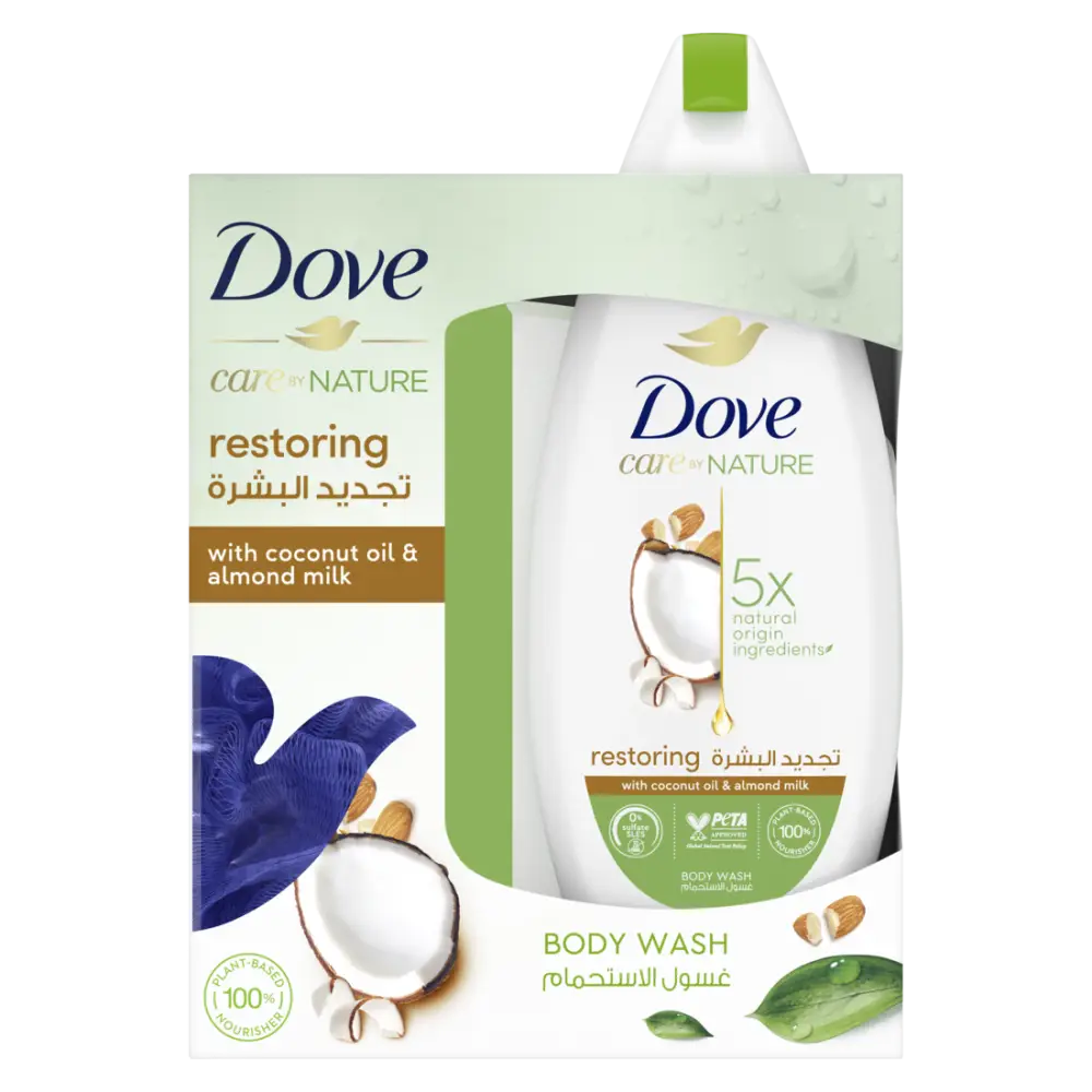Dove, Body Wash, Skin Renewal Routine, with Coconut, with Loofah, - 250ml