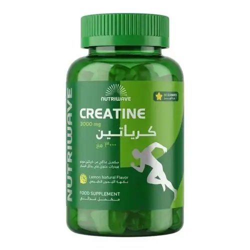 NutriWave, Dietary Supplement, Creatine Gummies 3000mg - 60 Capsules