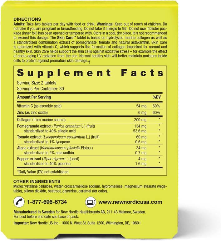 Skin, Care, Pills, Herbs, Collagen, Filler, Food Supplement, - 60 Tablets
