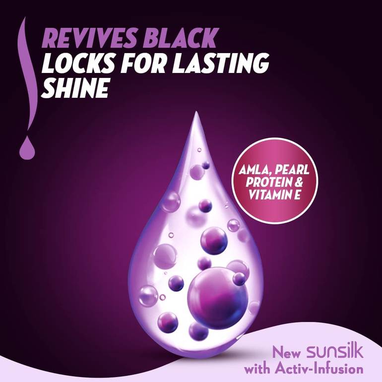 Sunsilk, Magical Shine Shampoo, for Black Hair, 190ml