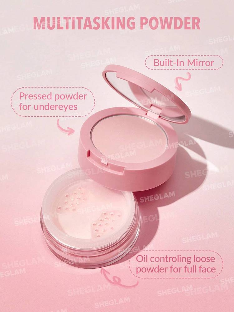 SHEGLAM Insta-Ready Face & Under Eye Setting Powder Duo – Multiple Shades 