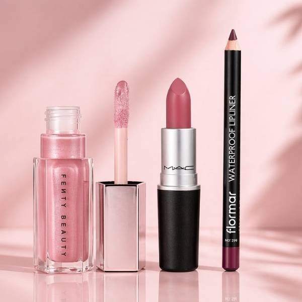 rozy Lip Kit, Lip Liner + Lipstick + Lip Gloss - 3 Pieces