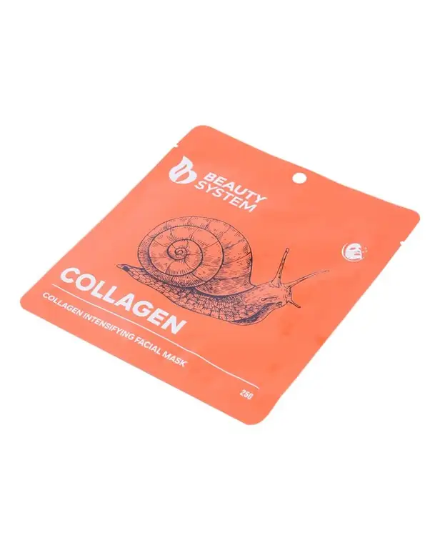 Beauty System, Collagen Intensifying Facial Mask with Snail Extract 