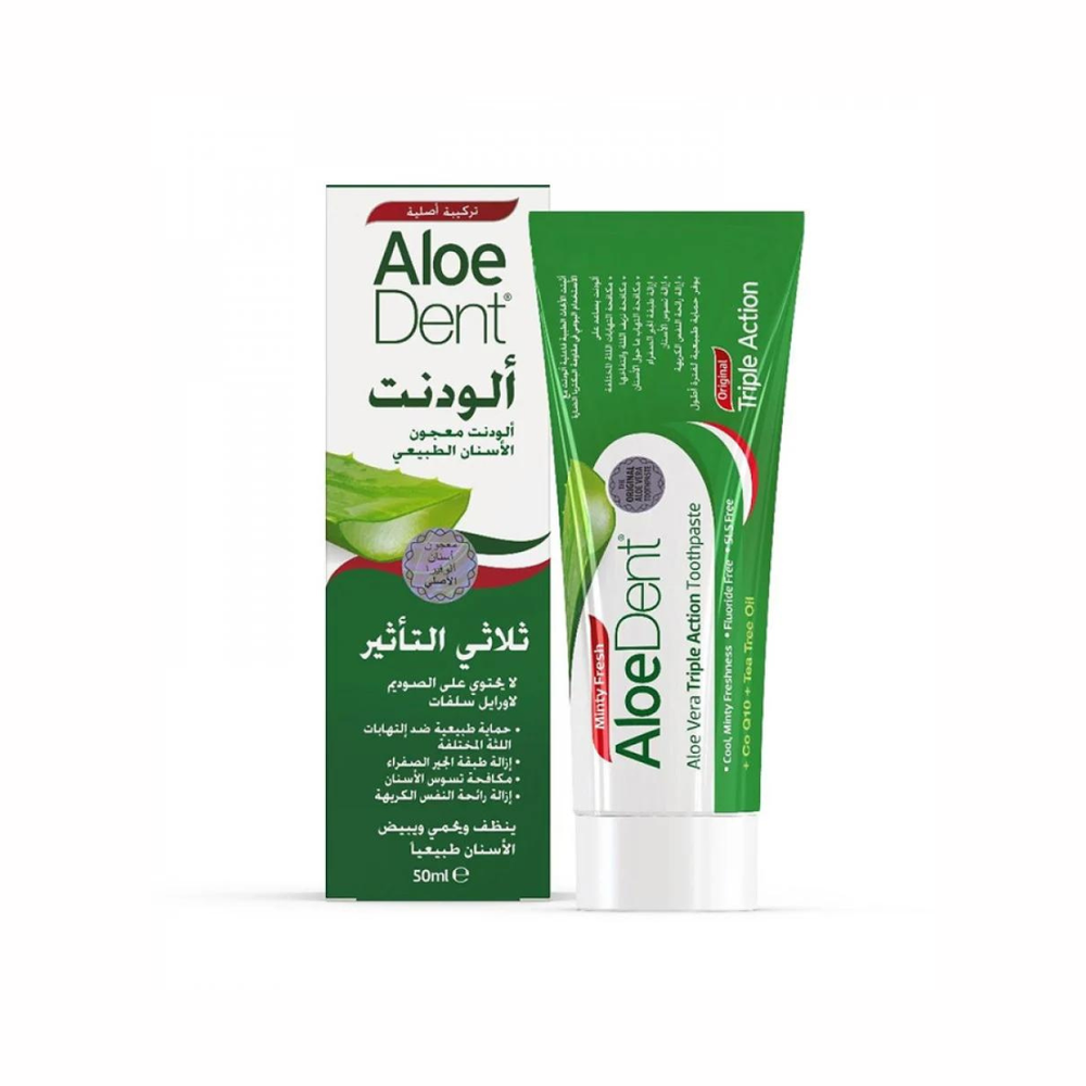 Aloedent is a natural toothpaste, triple-action teeth whitening – 50ml