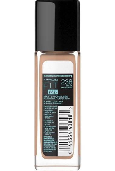Maybelline, Fit Me Matte + Poreless, Foundation, - 238 Rich Tan