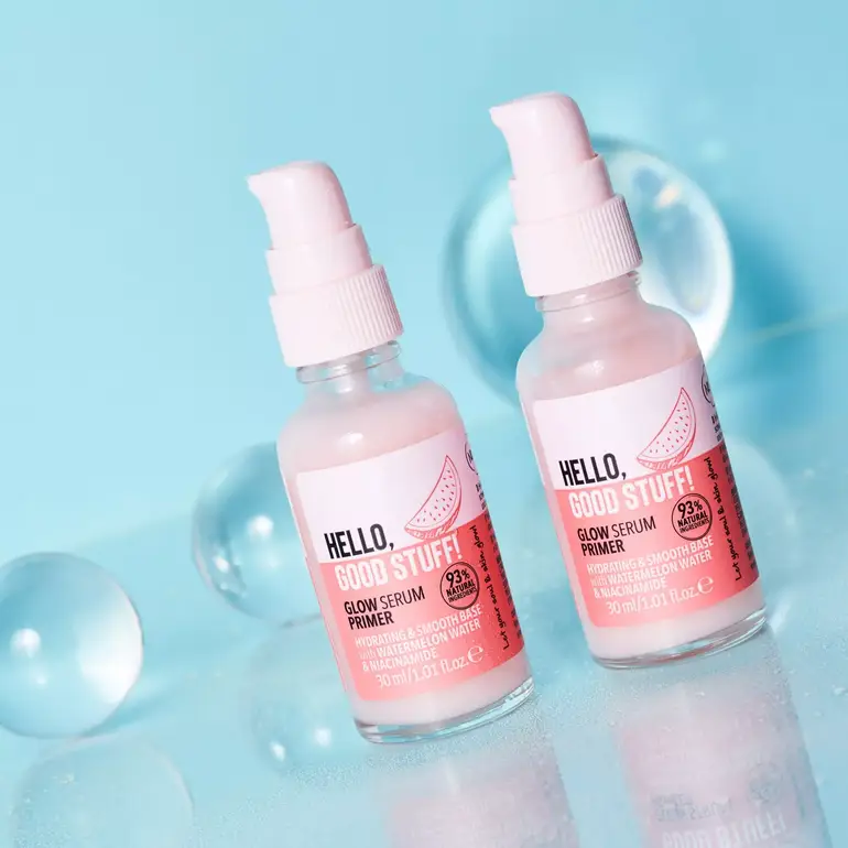 Essence Glow Hello Good Stick Primer and Serum for a multi-use glow and smooth skin with watermelon