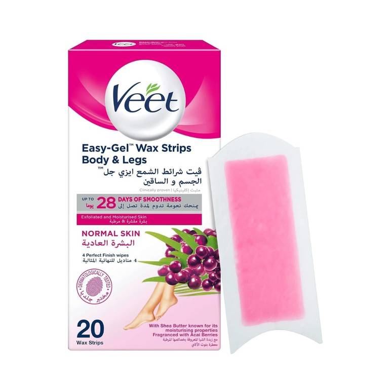 Veet, Wax Strips, Hair Removal, for Normal Skin, - 20 Strips