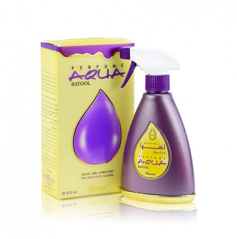 Aqua, air freshener, batool, for rooms, and linens, - 375 ml