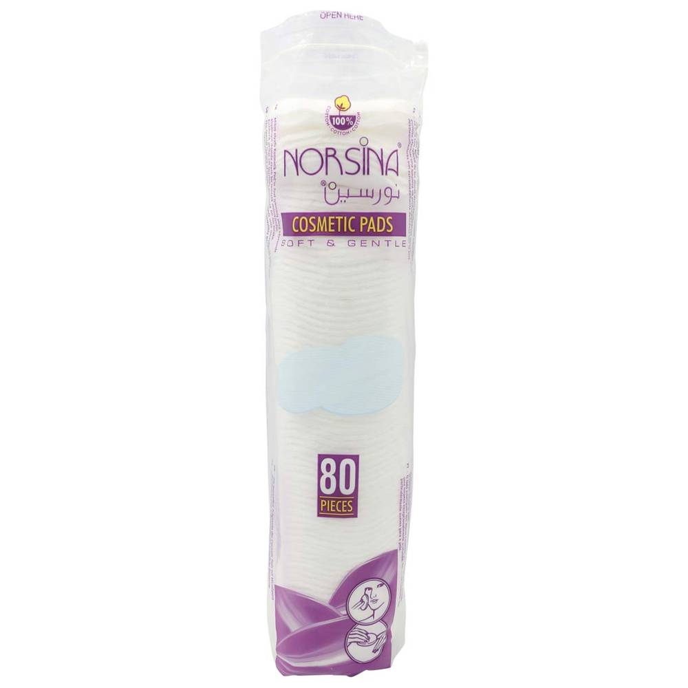 Norsina, Cotton Pads, Soft, for Makeup Removal, - 100 Pieces