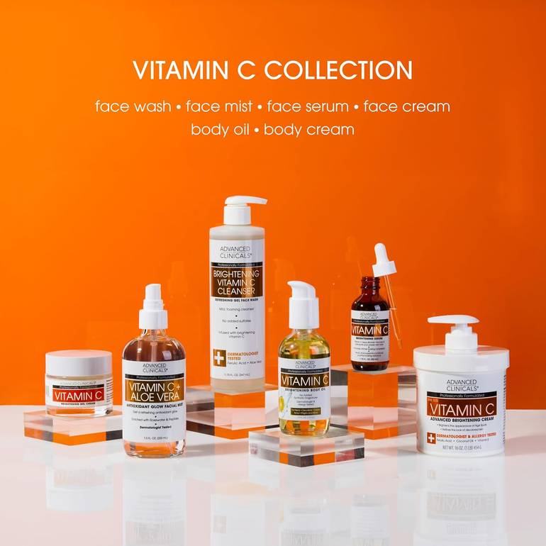 Advanced Clinicals, Cream, Advanced Skin Brightening, with Vitamin C, - 454g