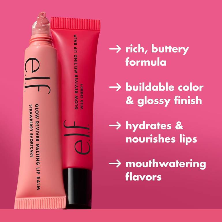 ELF, Tinted Lip Balm, Glow Reviver, Strawberry Shortcake