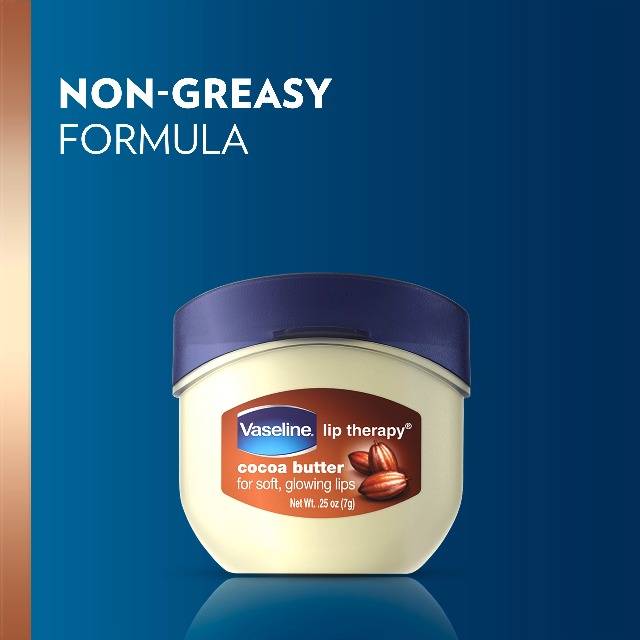 Vaseline, lip balm, cocoa butter