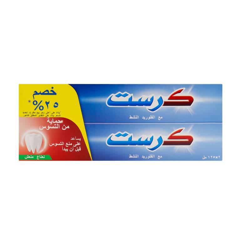  كرست, معجون اسنان, , نعناع منعش -2حبة × 125مل