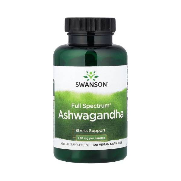 Swanson, Dietary Supplement, Full Spectrum, Ashwagandha 450 mg, - 100 Capsules