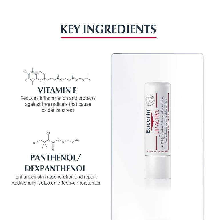 Eucerin, Lip Moisturizer, Lip Active for Dry Lips, - 4.8g