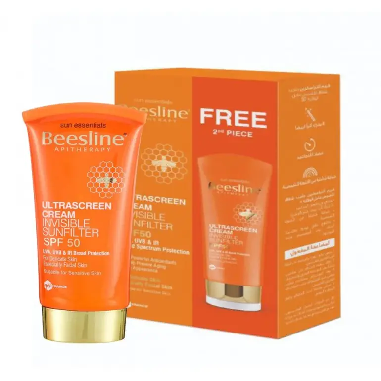 بيزلين, كريم واقي شمس, التراسكرين, SPF50 للوجه, 2حبة