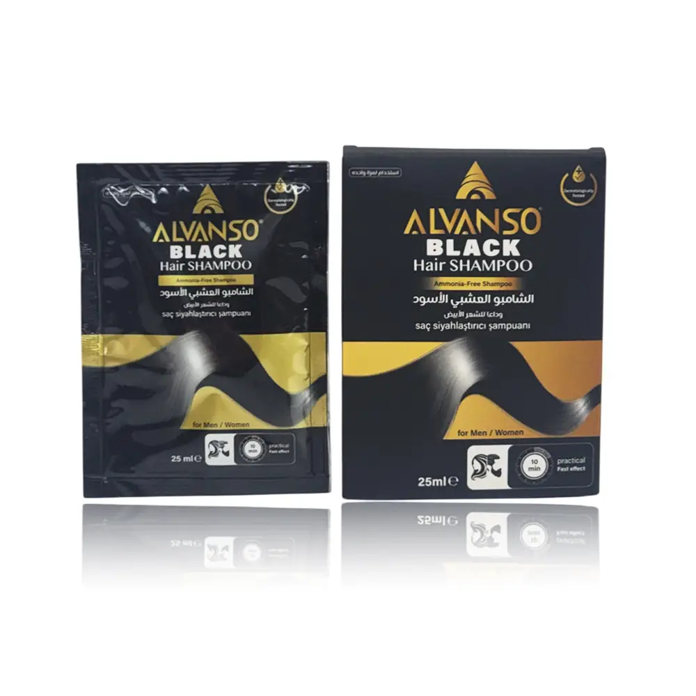 Alvanso, Black Hair Dye Shampoo Sachet - Single Use