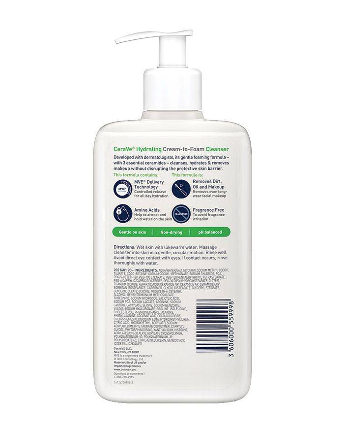 CeraVe Moisturizing Cleanser and Foaming Wash for Normal to Dry Skin