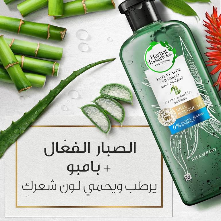 هيربل ايسنسز, شامبو الصبار الفعال, تقوية الشعر - 400مل 