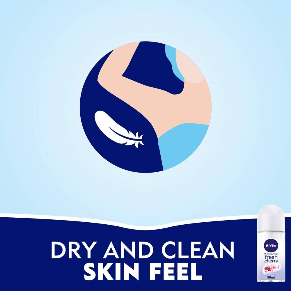 NIVEA, Deodorant, Roll-On, Fresh Cherry, - 50ml