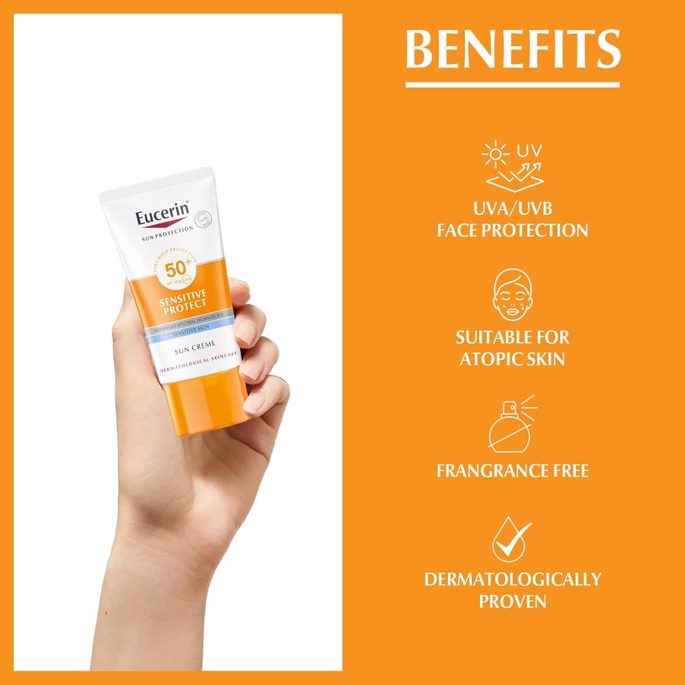 Eucerin, Sunscreen Cream 50+, for Sensitive Skin, - 50ml