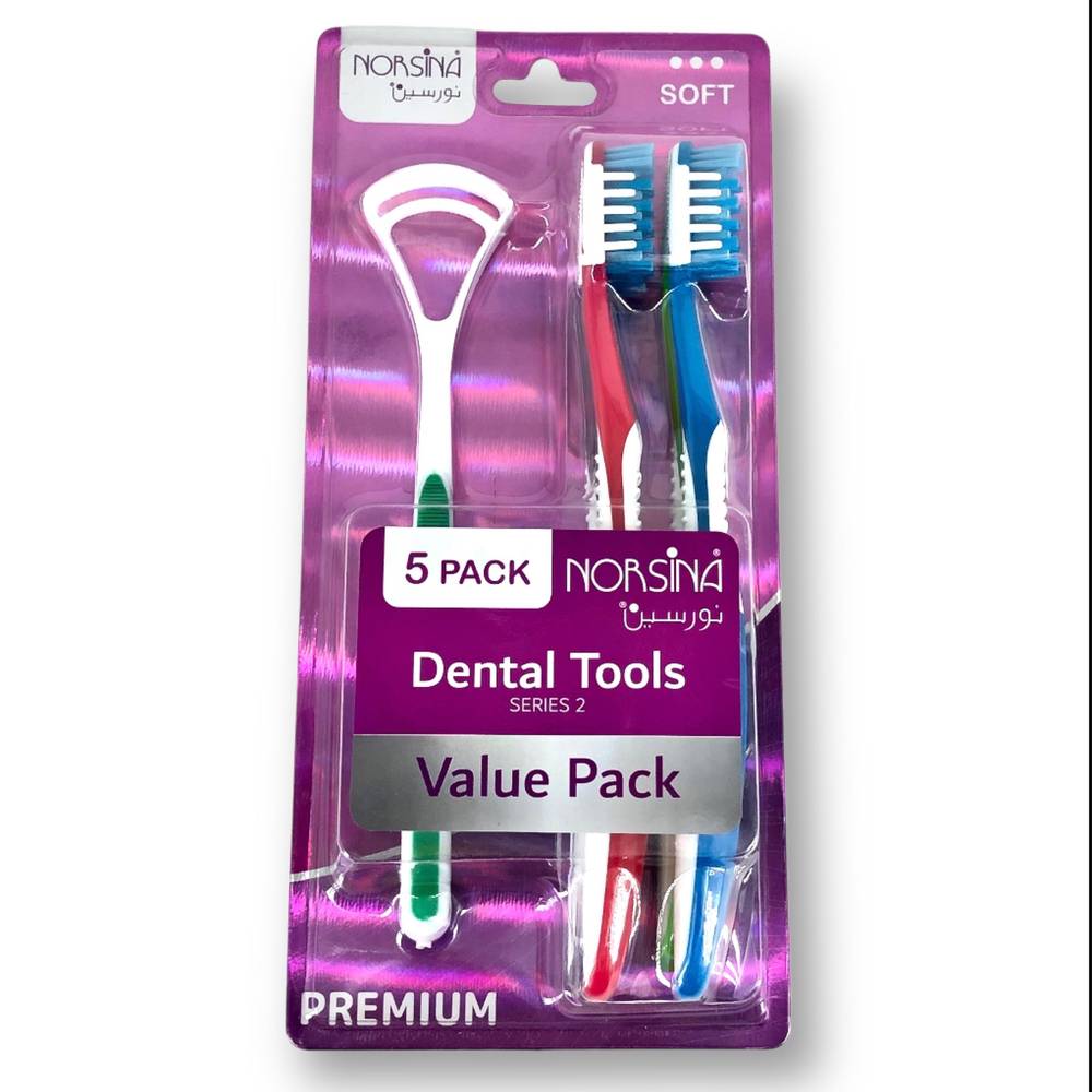 Norsin, 5-Piece Dental Care Brush Set - Medium