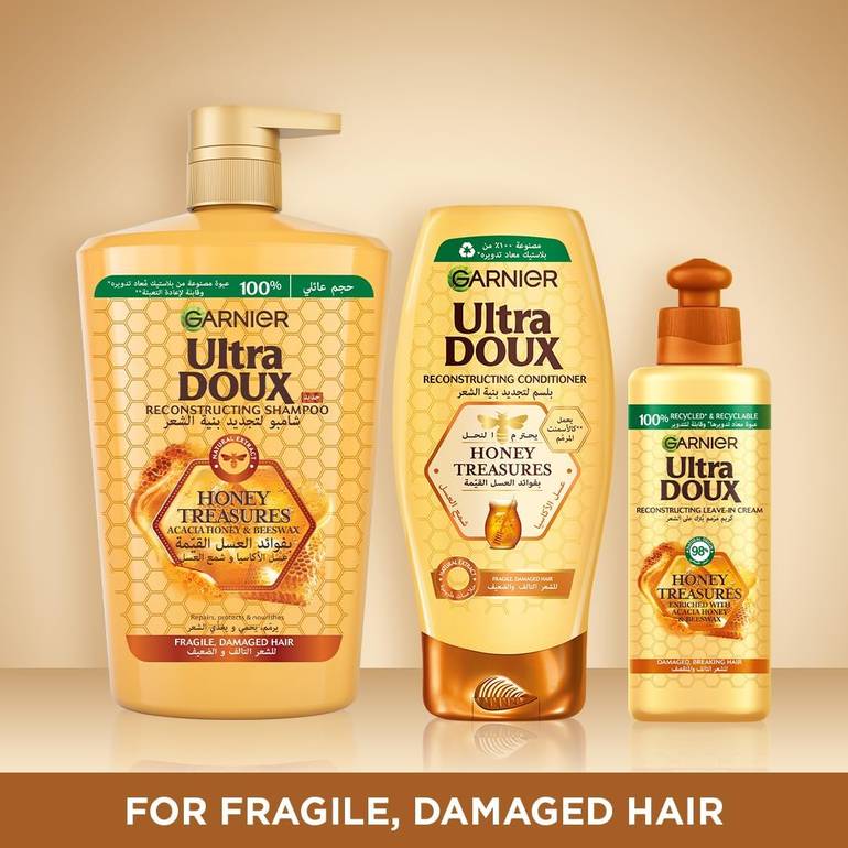 Garnier, Honey Shampoo, for Regenerating Hair Structure, 1000ml
