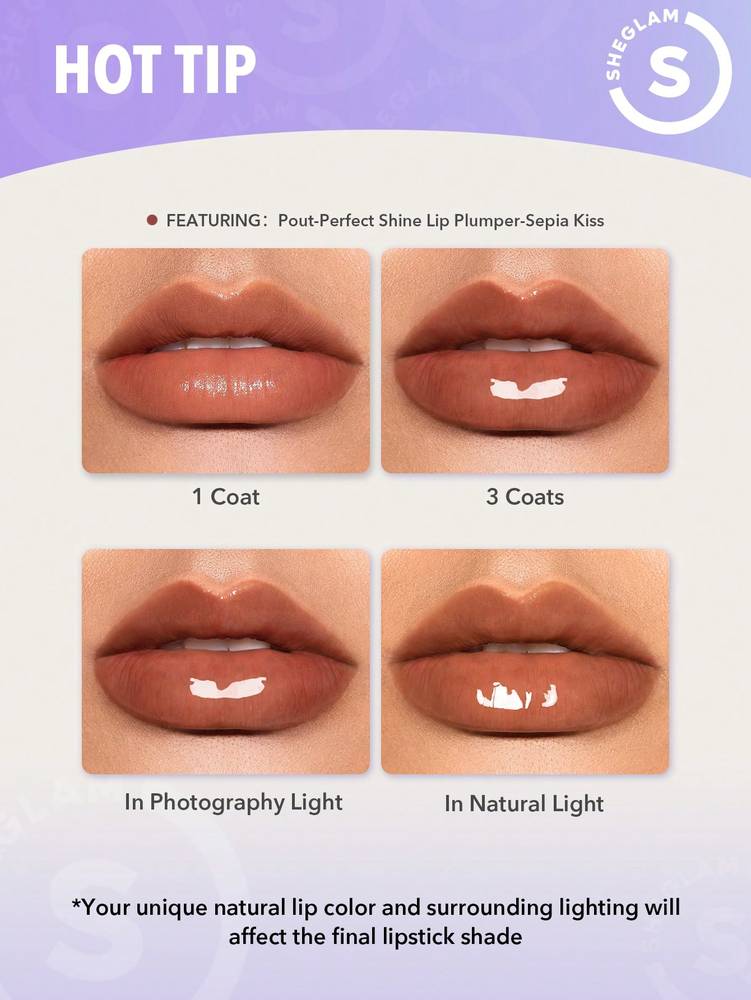 SHEGLAM, Pout-Perfect Shine Lip Plumper, - Sepia Kiss