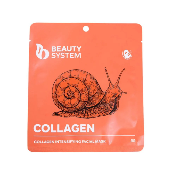 Beauty System, Collagen Intensifying Facial Mask with Snail Extract 