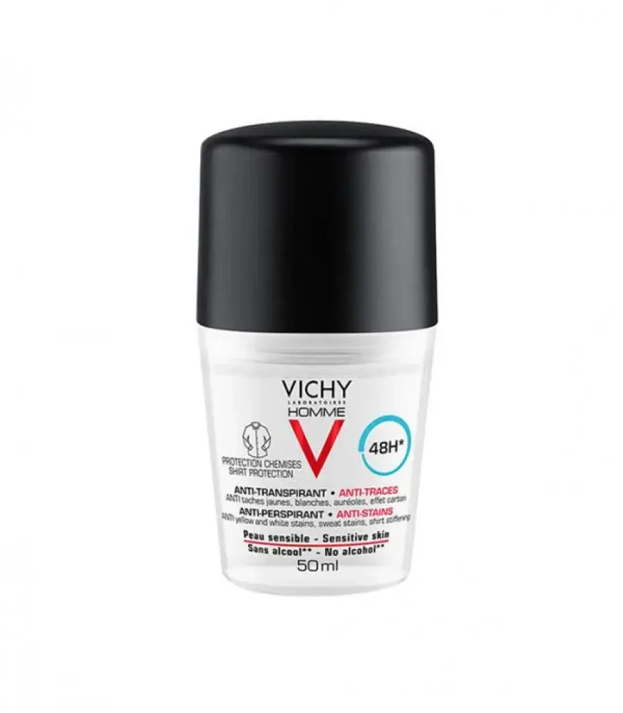 Vichy, Déodorant Homme Anti-Odeurs, Peaux Sensibles, 48h