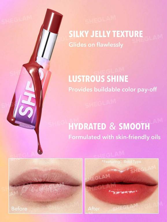 SHEGLAM Glossy Lipstick - Multiple Shades 