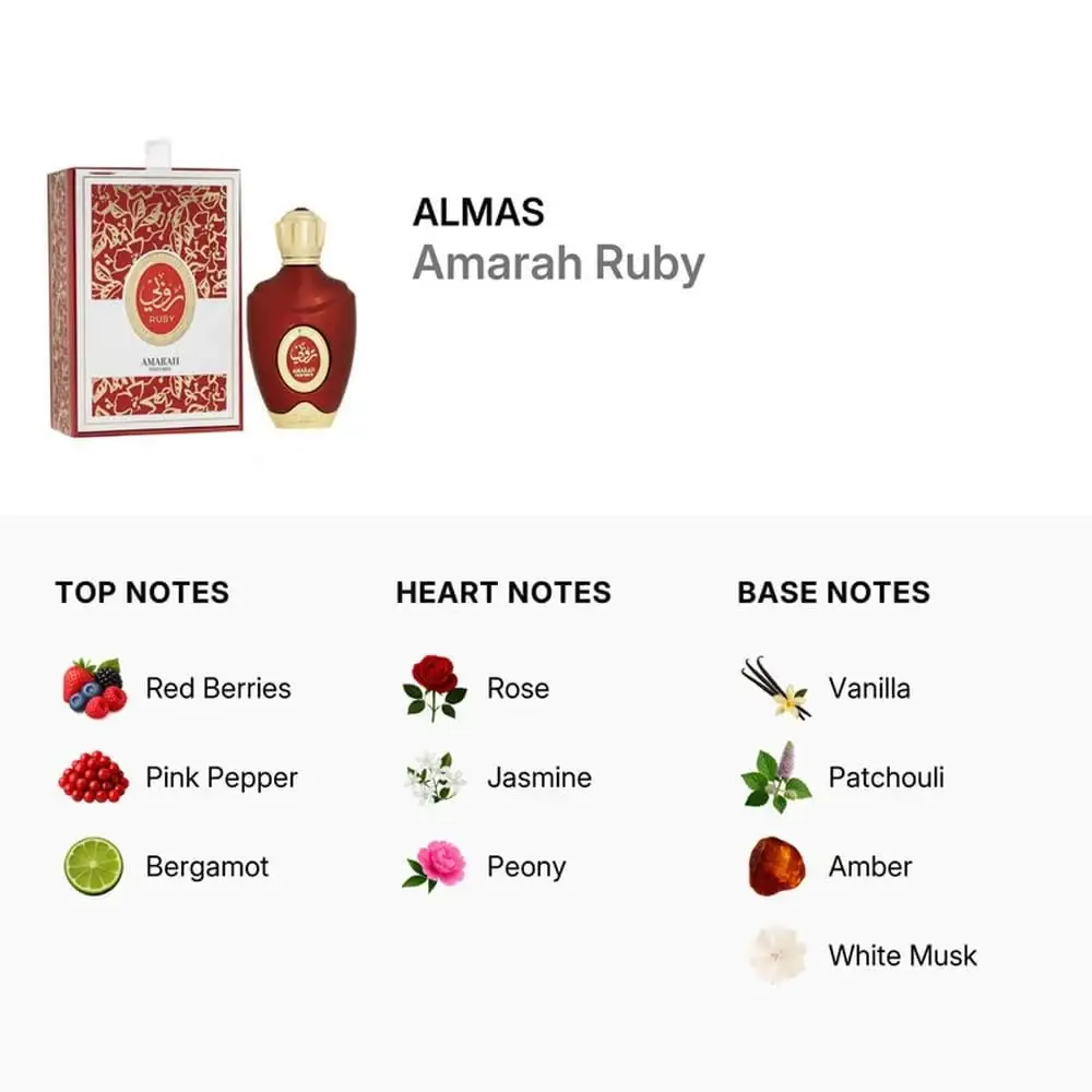 Almas, Ruby Eau de Parfum for Women - 100ml
