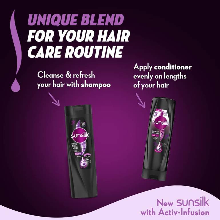 Sunsilk, Magical Shine Shampoo, for Black Hair, 190ml