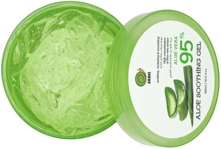 Snail, Aloe Vera Gel, 95%, Soothing and Moisturizing for the Skin, - 300 ml