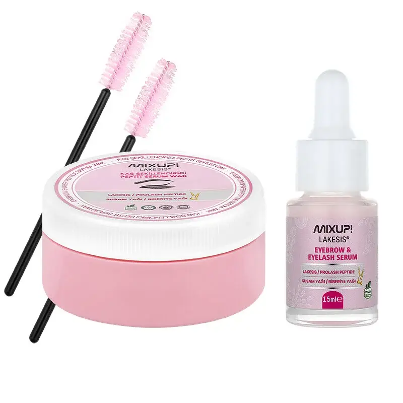 Mixup, peptide set to strengthen, eyebrows and eyelashes, with wax