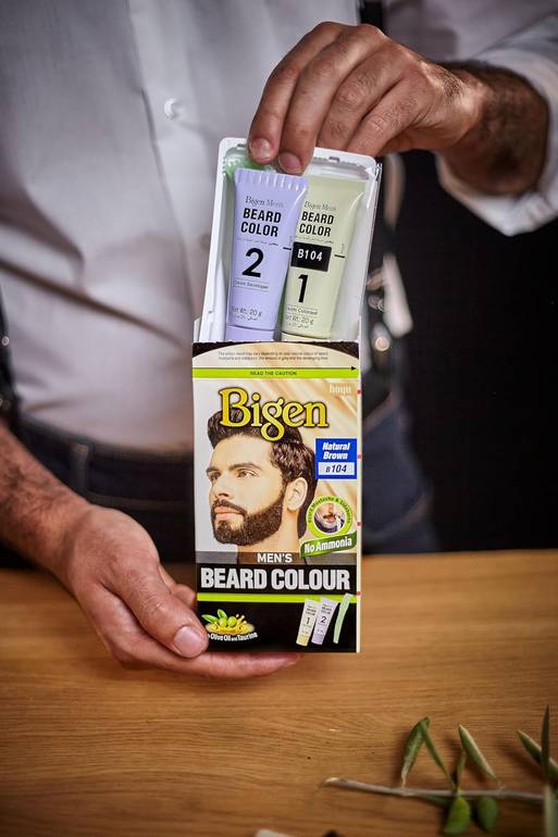 Bigen Beard Hair , for Men, Real Black, -B100