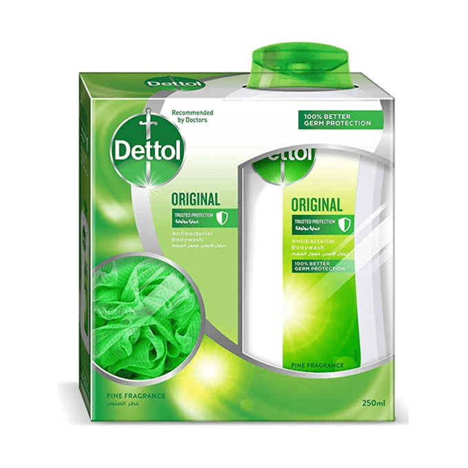Dettol, Body Wash Gel, Shower Gel, Loofah - 250ml