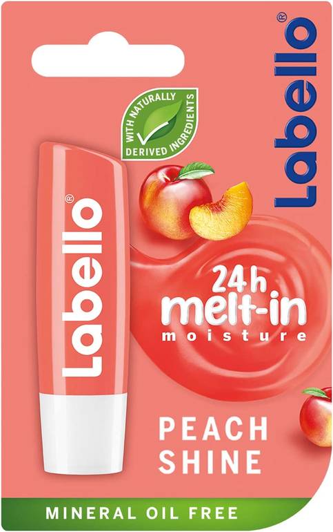 Labello, Moisturizing Lip Balm, Peach, 24-Hour Protection