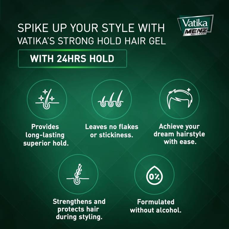 Vatika, Hair Gel, Spike Up 6, Strong Hold - 500ml