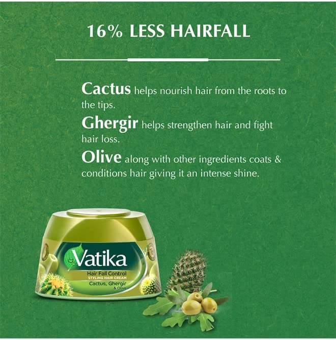 Vatika, Hair Fall Control Cream, with Aloe Vera, Watercress & Olive Oil, 140ml