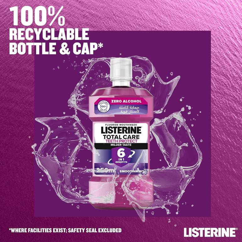 Listerine, Mouthwash, Total Care, Cool Mint, 500ml