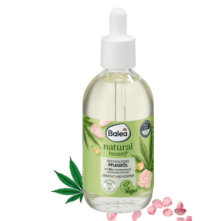 Balea, Natural Moisturizing Oil, with Almond and Rose Oil, for the Skin - 100ml