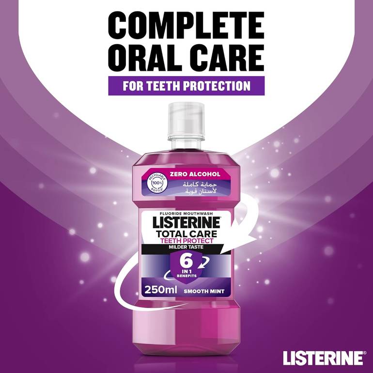 Listerine, Mouthwash, Total Care, Cool Mint, 500ml