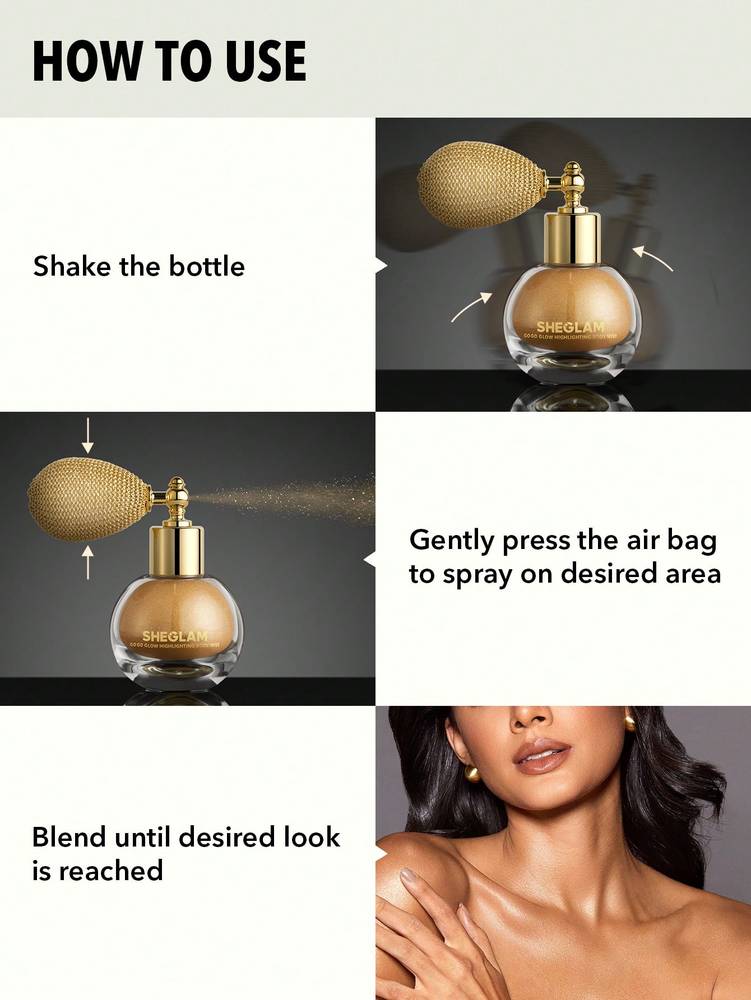 SHEGLAM Go Go Glow Highlighting Body Mist - Multiple Shades 