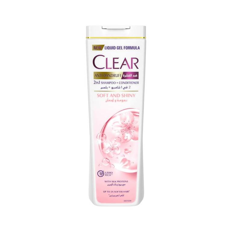 Clear, Shampoo, + Conditioner, 2 in 1, Softness, Shine, Anti, Dandruff, - 400 ml